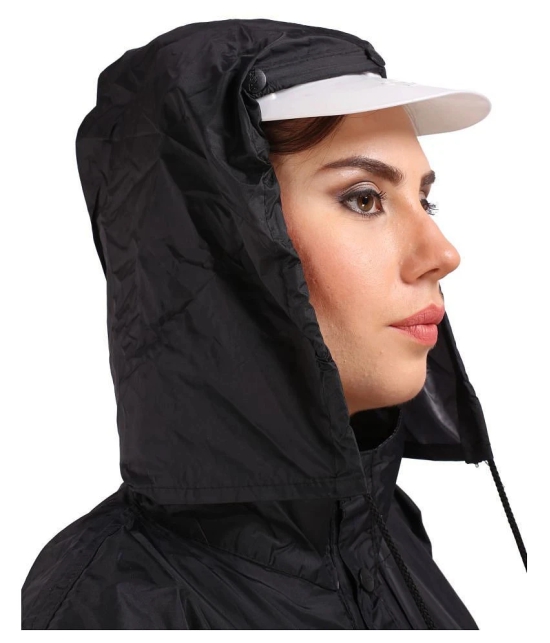 Goodluck Nylon Long Raincoat - Black - XL