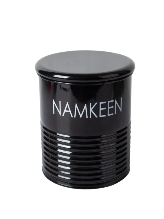 Tea & Sugar Jar (Each 900 Ml) +  Biscuits & Namkeen Jar (Each 1700 Ml) - Black, Set Of 4