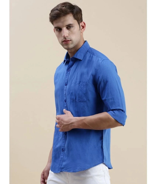 Showoff Cotton Blend Regular Fit Solids Full Sleeves Mens Casual Shirt - Blue ( Pack of 1 ) - None