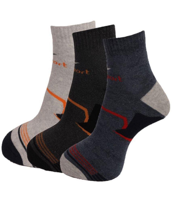 Dollar Socks Cotton Casual Ankle Length Socks Pack of 3 - Multi