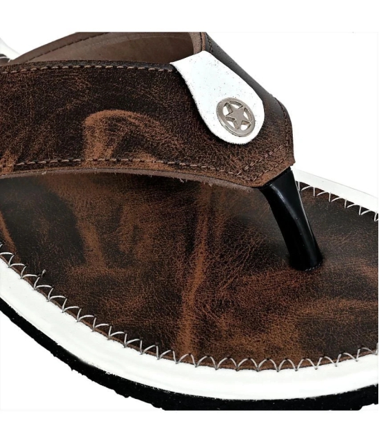 Altek - Brown Mens Thong Flip Flop - None