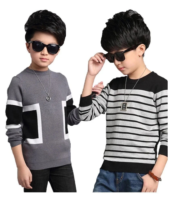 FORCE Kids Cotton Tshirt Grey::Black 15-16Y - None