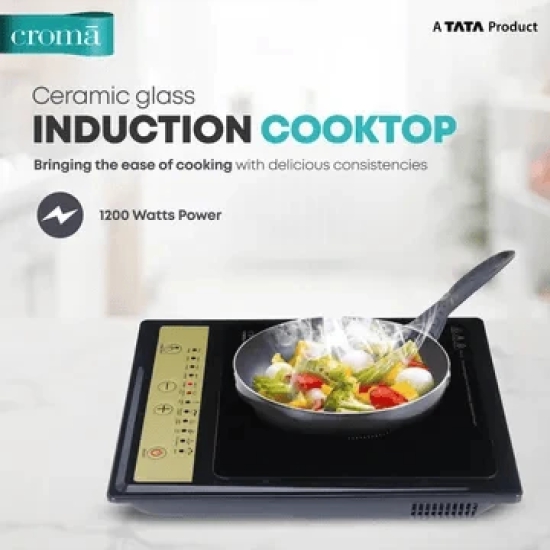 Croma 1200W Induction Cooktop with 7 Preset Menus