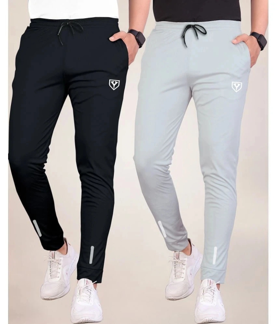 Septem Black Polyester Mens Sports Trackpants ( Pack of 2 ) - None