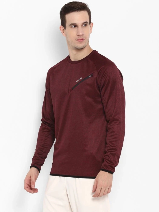 Alcis Maroon Polyester Fleece Sweatshirt Single Pack - XL