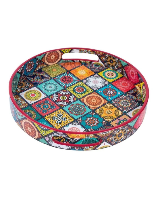 Traditional Round Multi Style Tray with Handle