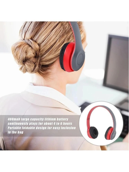 UGPro UGP-47 Dual Mode 3.5 mm Bluetooth Headphone Over Ear 6 Hours Playback Adjustable length IPX4(Splash & Sweat Proof) Red