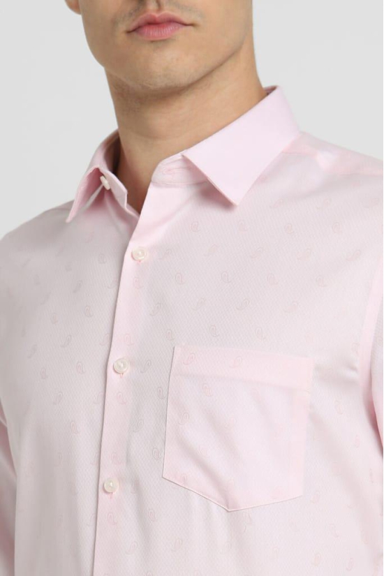 Men Pink Slim Fit Formal Full Sleeves Formal Shirt