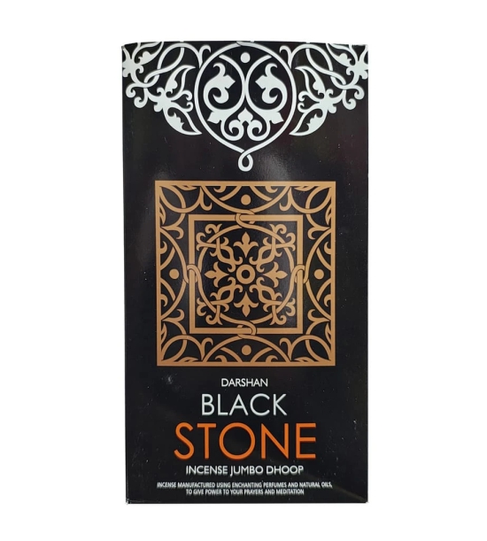 DARSHAN BLACK STONE INCENSE JUMBO DHOOP AGARBATTI  BOX PACK OF 6 (90GM)