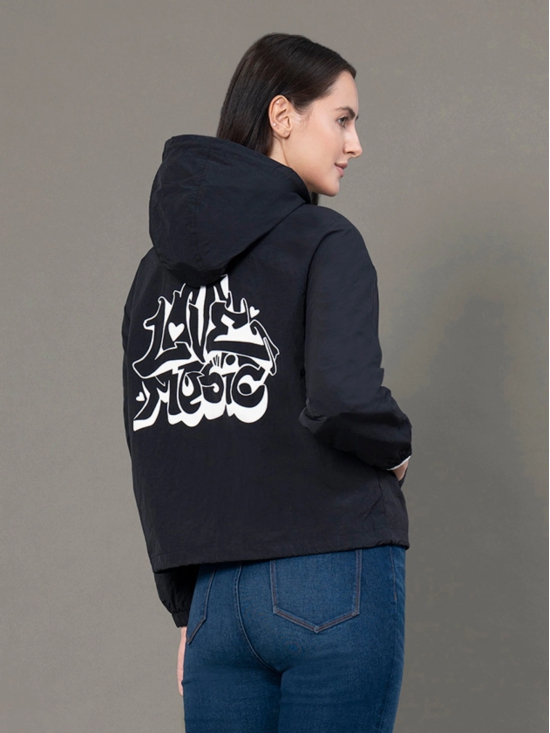 RedTape Printed Windcheater for Women | Hooded & Water Resistant