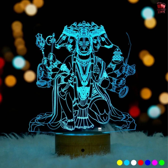 Panchmukhi Hanuman 3D Illusion LED Lamp