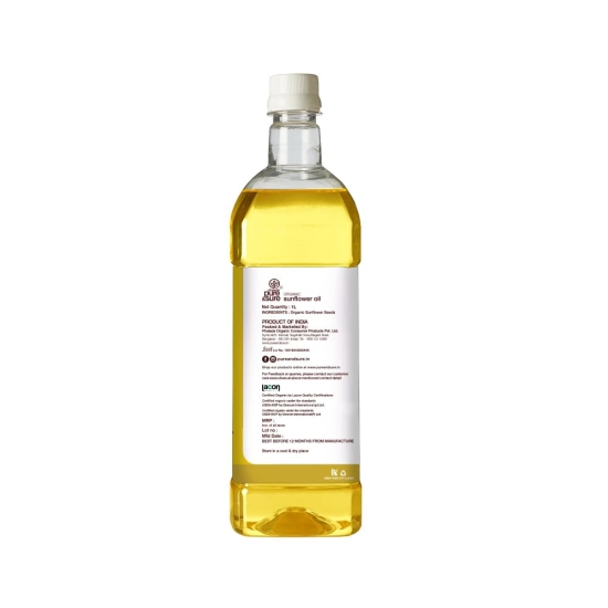 Phalada Organic Sunflower Oil, 1 Ltr