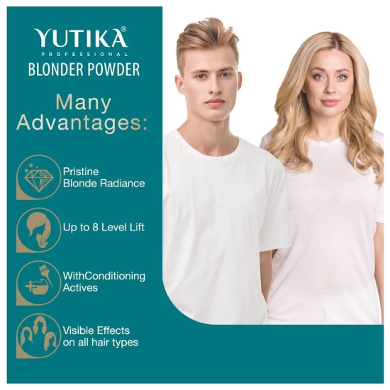 Yuthika Professional Blonder Powder 250g with Hair Color Developer 40 Volume (12%) 500ml