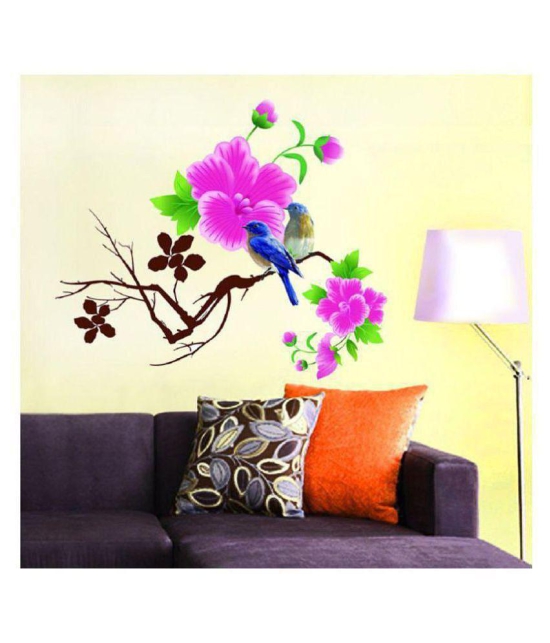 Print Mantras Beautiful Tree Branch Flower wall stickers Nature Sticker ( 110 x 110 cms )