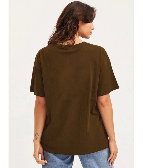 clafoutis Brown Cotton Loose Fit Womens T-Shirt ( Pack of 1 ) - None