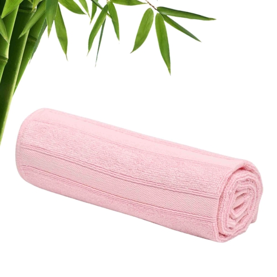 The Better Home Bamboo Face Hand Towel 60cmx40cm 600gsm  Small Bath Towel  Soft Anti-Odour High Absorbency Spa Towel for Men Women Gym  Quick Dry Towel  Micro Fiber Wash Basin Towels Pink-The Bet