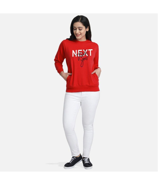 CHOZI Fleece Womens Non Hooded Sweatshirt ( Red ) - None