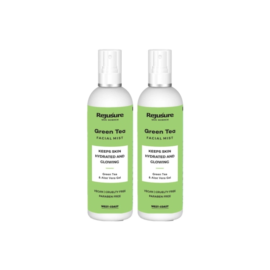 Rejusure Green Tea Facemist  Keeps Skin Hydrated  Glowing  100ml Pack of 2-Rejusure Green Tea Facemist – Keeps Skin Hydrated & Glowing – 100ml (Pack of 2)