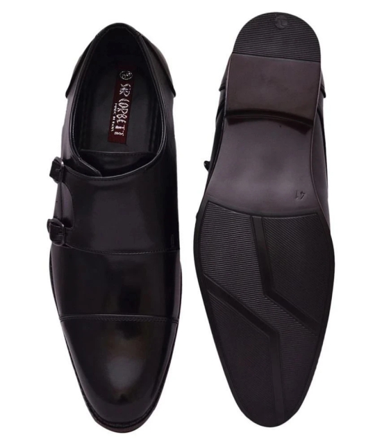 Sir Corbett Monk Strap Artificial Leather Black Formal Shoes - 9