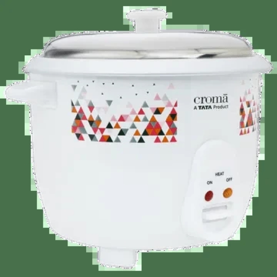 Croma 1.8 Litre Electric Rice Cooker with Keep Warm Function (White)