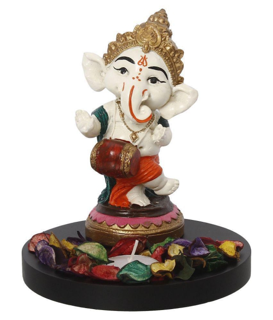 eCraftIndia Showpiece Wood Ganesha Idol 15 x 15 cms Pack of 1