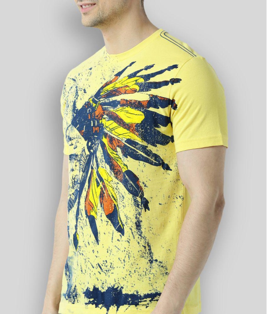 Huetrap - Yellow Cotton Regular Fit Men's T-Shirt ( Pack of 1 ) - None