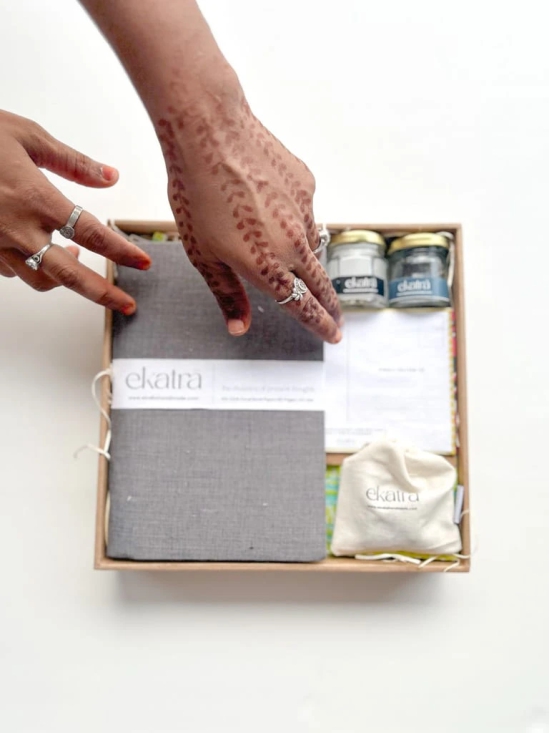 Sustainable Thoughtful Hamper by Ekatra Solid Grey