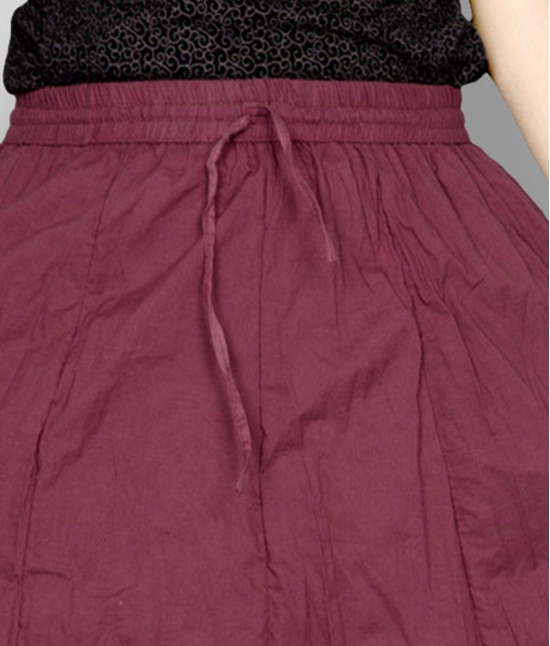 Sttoffa - Maroon Cotton Womens Broomstick Skirt ( Pack of 1 ) - 46