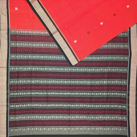 Bomkai Cotton Ikat Saree