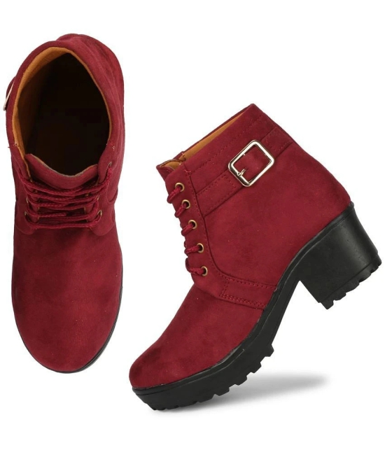 Saheb - Red Womens Ankle Length Boots - None