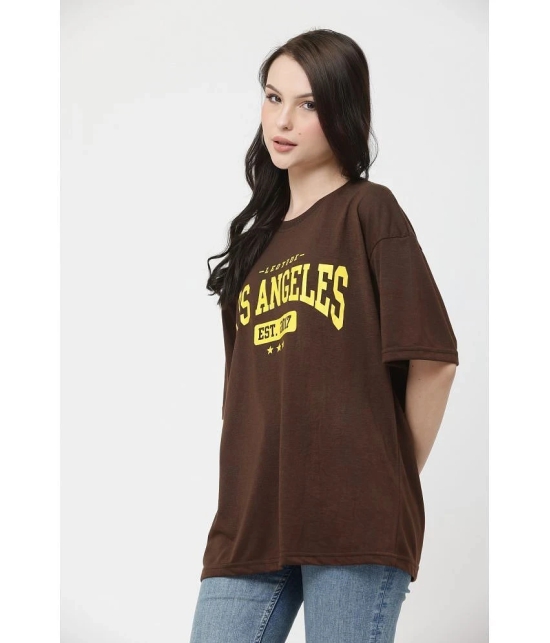 Leotude - Brown Cotton Blend Oversized Womens T-Shirt ( Pack of 1 ) - None