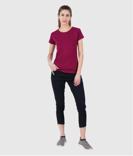 ferocious - Maroon Cotton Regular Fit Women's T-Shirt ( Pack of 1 ) - None