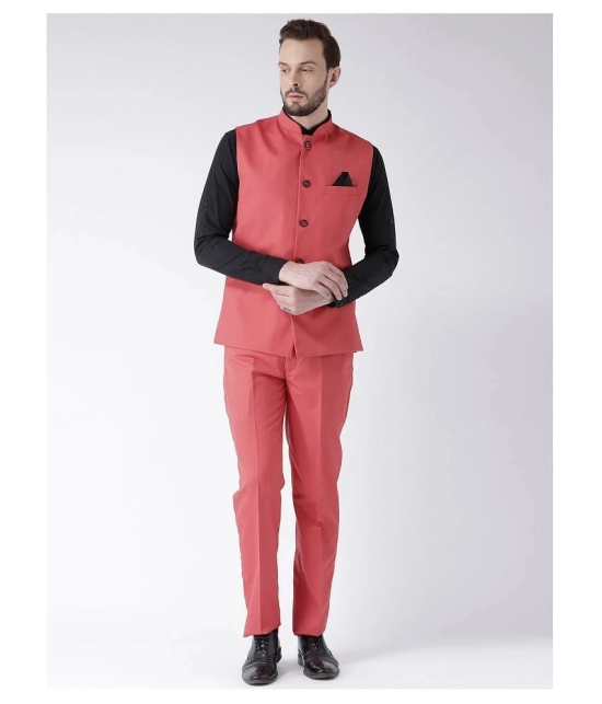 Hangup Pink Cotton Blend Nehru Jacket - None