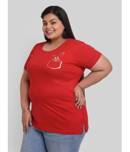 Neo Garments - Red Cotton Regular Fit Womens T-Shirt ( Pack of 1 ) - 6XL