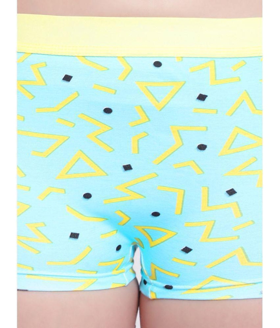 Bruchi Club - Lime Green Blended Printed Women's Boy Shorts ( Pack of 1 ) - None