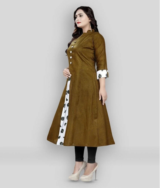 Rangrasiya - Rust Silk Blend Womens Flared Kurti - M