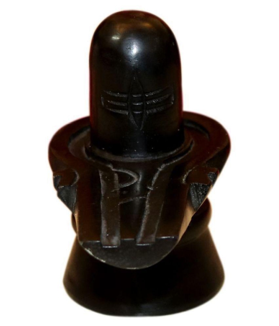 Bansiwal Shivling Murti Idol Marble Shiva, Black Decorative Showpiece - 8.8 cm (Marble, Black)