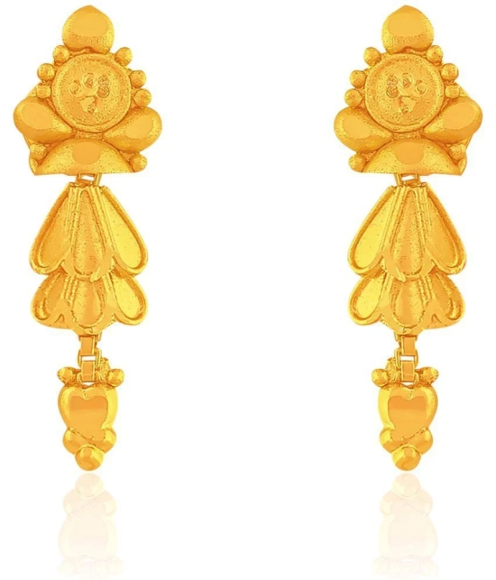 LUV FASHION Golden Jhumki Earrings ( Pack of 1 ) - Golden