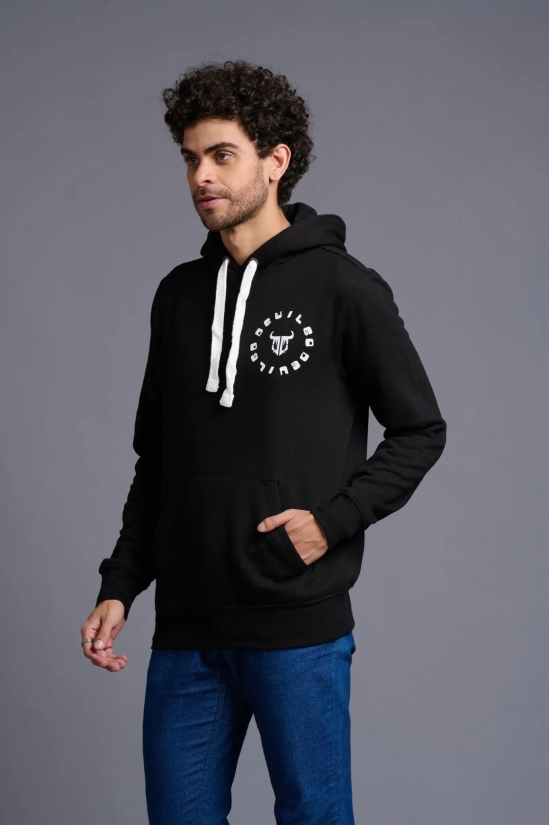 Devil Printed Black Hoodie for Men L