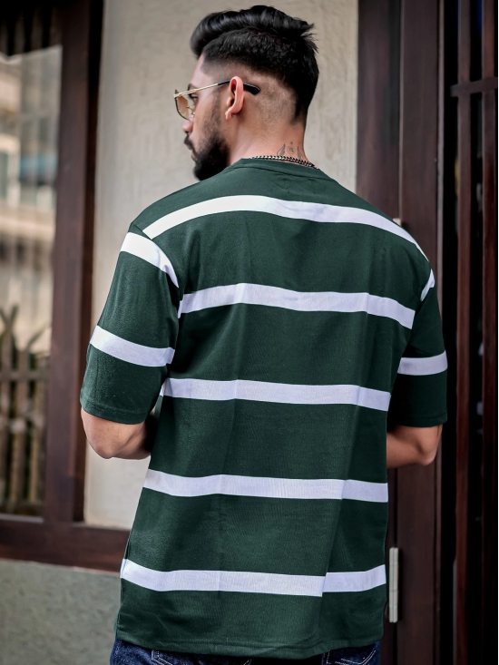 Stripes Dark Green T-Shirt-L / Dark Green