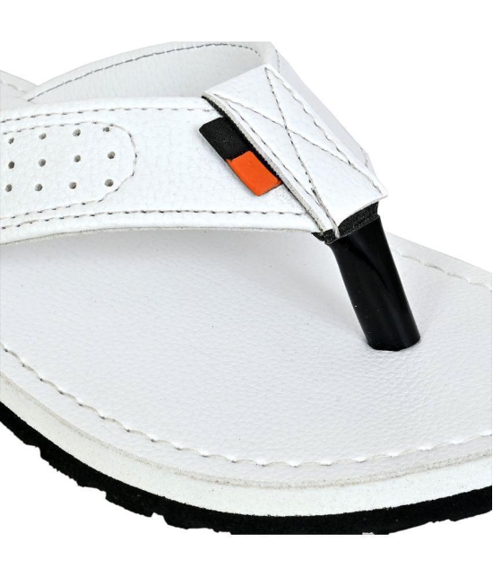 Altek White Mens Leather Slipper - None