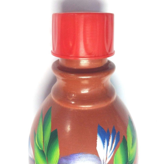 KSI Self cooling water bottle | Earthenware Bottle | Clay Bottle 1.4 Litres with jute bag