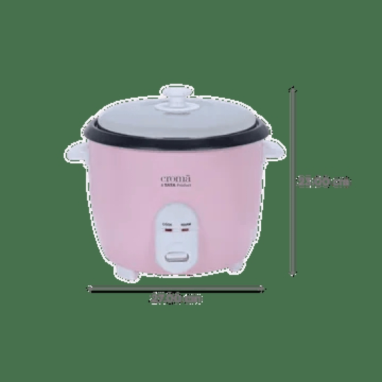 Croma 1.8 Litre Electric Rice Cooker with Keep Warm Function (Pink)