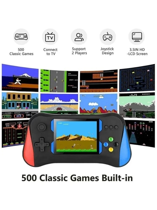 Video Game for Kids 500 in 1 Retro Mini Portable Game Box, 3.5 Inch Big Display with TV Support, Handheld Retro Gaming Console, with Multiple Games Like Mario Contra (Multicolor)