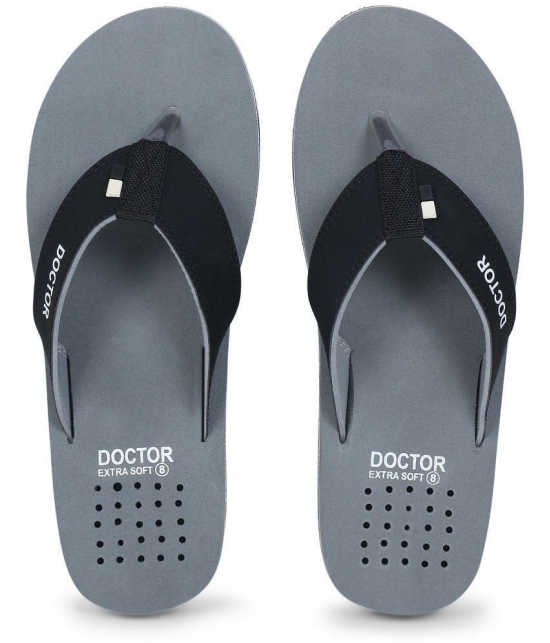 DOCTOR EXTRA SOFT - Grey Mens Thong Flip Flop - None