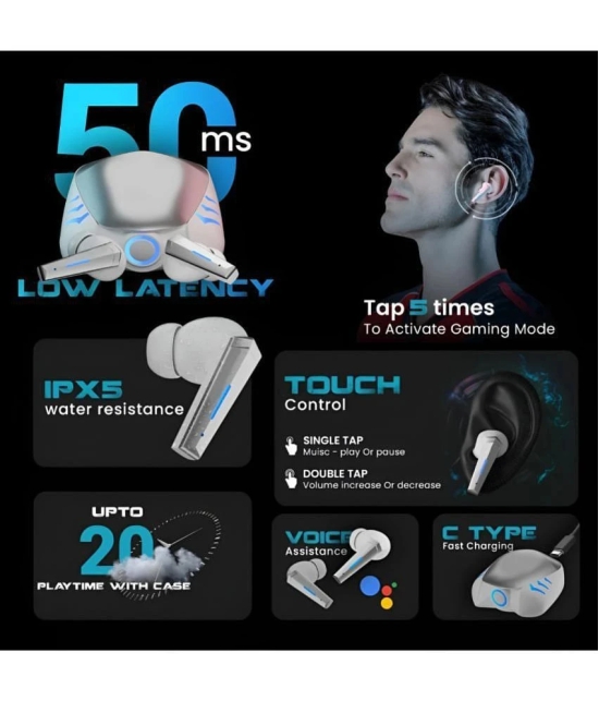 VERONIC Ultra Tank Bluetooth True Wireless (TWS) In Ear 20 Hours Playback Low Latency,Fast charging IPX4(Splash & Sweat Proof) White