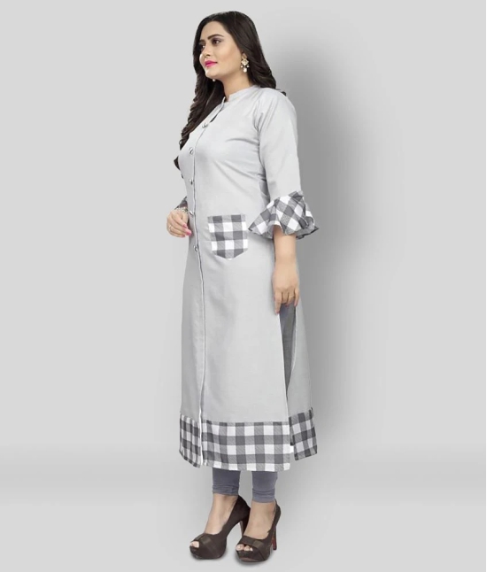 Lerkiza - Off White Cotton Womens Straight Kurti ( Pack of 1 ) - 5XL