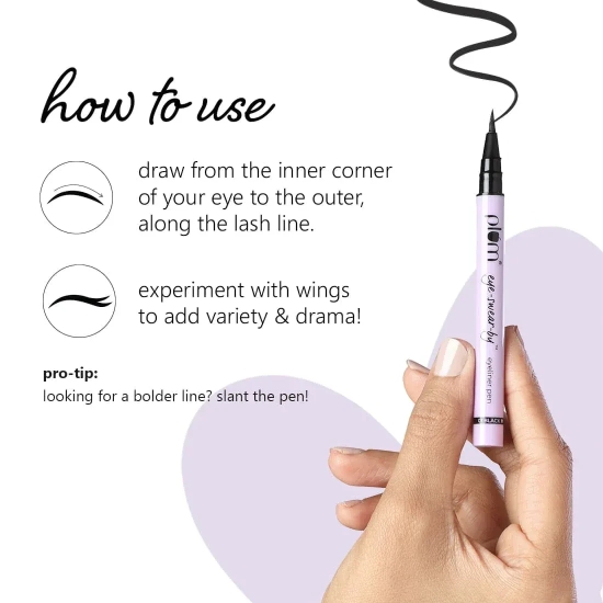 Eye-Swear-By Eyeliner Pen Twin Pack | Flexible Felt-Tip | Smudge-Proof | 100% Vegan & Cruelty Free | 01 Black