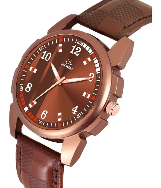 Septem Multicolor Leather Analog Mens Watch