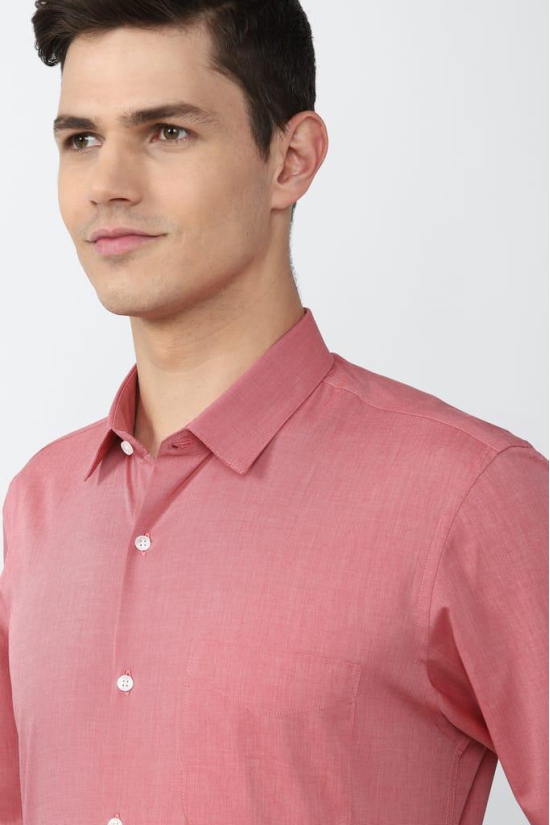 Men Pink Slim Fit Formal Full Sleeves Formal Shirt